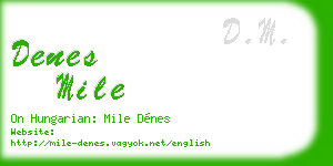 denes mile business card