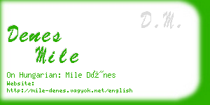 denes mile business card